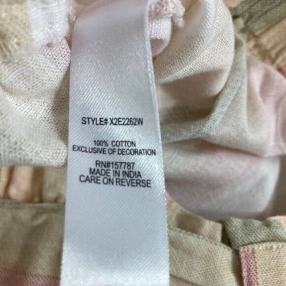 Womens Jolie & Joy 2X Cotton Paperbag Shorts Peach Red Tan Green #1 - Picture 6 of 6